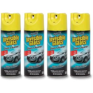 imageInvisible Glass 91163 Premium Aerosol Glass and Window Cleaner for Auto and Home StreakFree AmmoniaFree TintSafe 15 oz15 Ounce Pack of 4