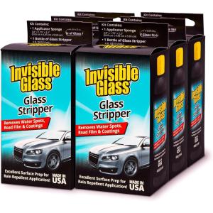 imageInvisible Glass 91411 Glass Stripper  Hard Water Spot Remover  Strips Coatings Waxes Oils ampamp Road Film  Preps Windshields for Rain Repellent ampamp Ceramic Coating  4 Fl Oz338 Fl Oz Pack of 6
