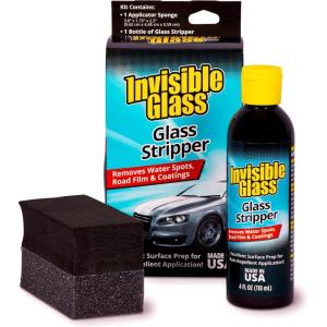 imageInvisible Glass 91411 Glass Stripper  Hard Water Spot Remover  Strips Coatings Waxes Oils ampamp Road Film  Preps Windshields for Rain Repellent ampamp Ceramic Coating  4 Fl OzPack of 1