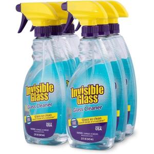 imageInvisible Glass 921604PK Premium Glass and Window Cleaner for Auto and Home Cleans Glass Windows Glass Cooktops Patio Doors and More StreakFree AmmoniaFree TintSafe 22 Fl Oz Pack of 422 Fl Oz Pack of 6